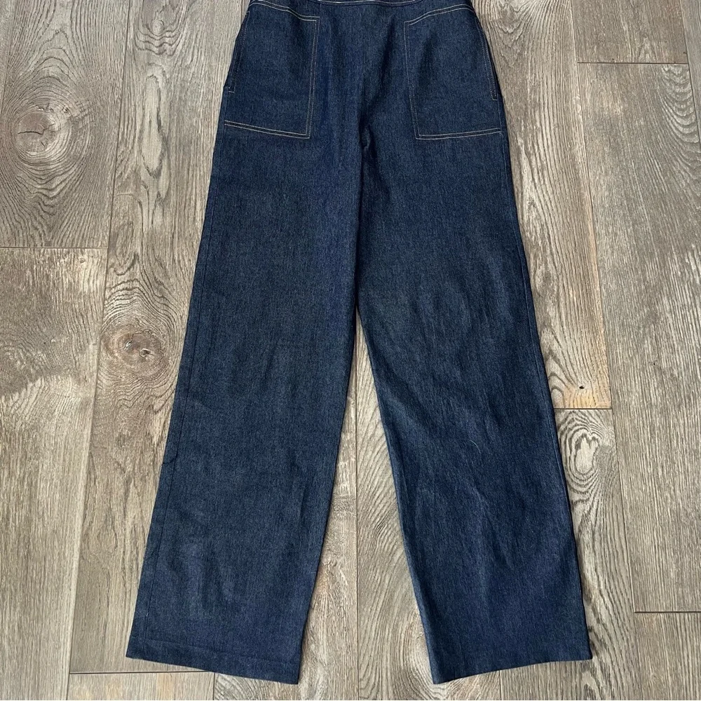 Shelby & Palmer Navy Short-Sleeve Jumpsuit - Picture 5 of 10